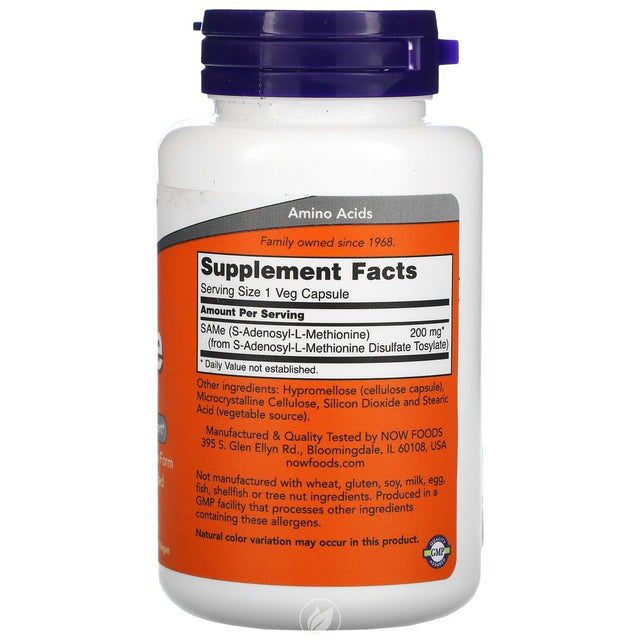 NOW SAM-E 200MG 60 VCAPS, Pack of 2