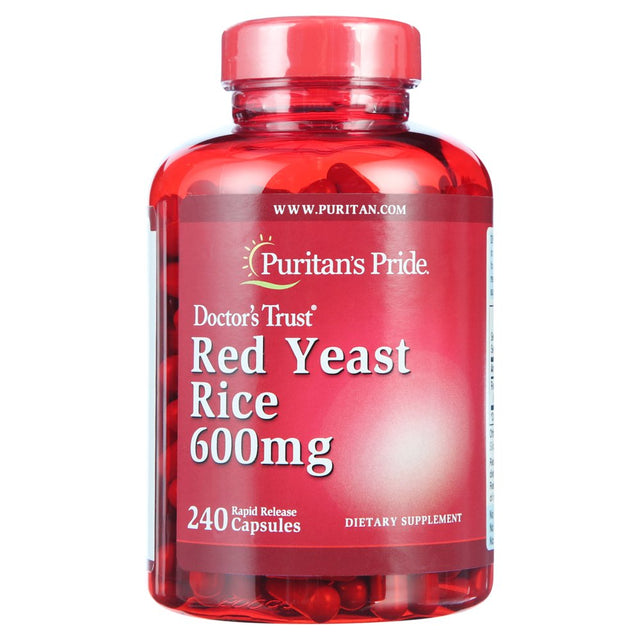 Puritans Pride Red Yeast Rice 600 Mg Capsules, 240 Count