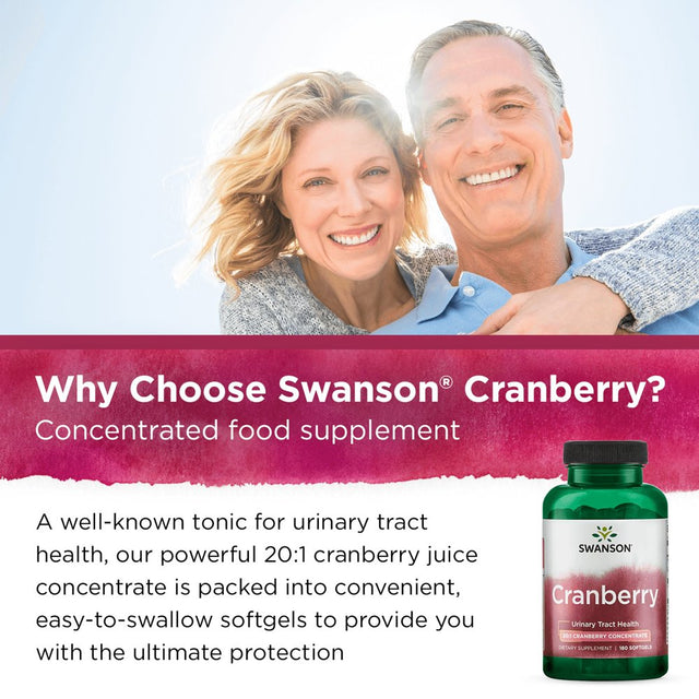 Swanson Herbal Supplement Cranberry 20:1 Concentrate Softgel 180Ct