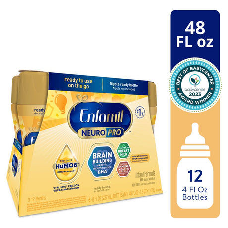 Enfamil Neuropro Baby Formula, Milk-Based Infant Nutrition, MFGM* 5-Year Benefit, Expert-Recommended Brain-Building Omega-3 DHA, Exclusive Humo6 Immune Blend, Non-Gmo, 8 ​Fl Oz, 6 Count