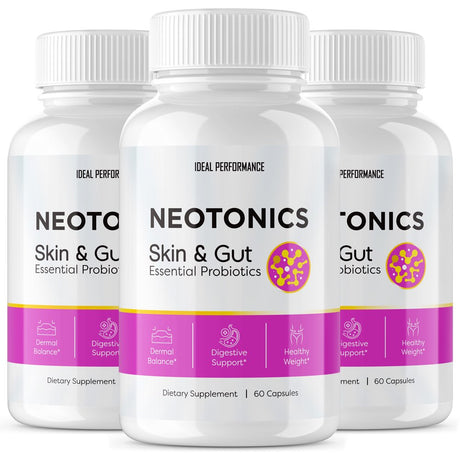 Neotonics Skin & Gut - Official - Neotonics Advanced Formula Skincare Supplement Reviews Neo Tonics Capsules Skin and Gut Health, 3 Pack