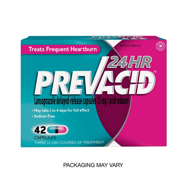 PREVACID 24HR Lansoprazole Delayed-Release Capsules, 15 Mg, 42 Count