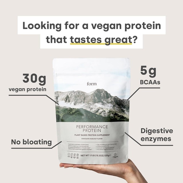 Form Performance Protein - Vegan Protein Powder - 30G of Plant Based Protein per Serving, with Bcaas and Digestive Enzymes. Perfect Post Workout. Tastes Great with Just Water! (Vanilla)