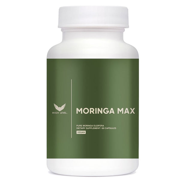 High Level Moringa Max | 60 Vegetarian Capsules | 800Mg per Serving | Antioxidant Green Superfood | Made in USA