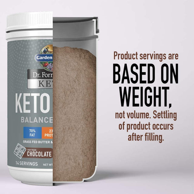 Garden of Life Dr. Formulated Keto Meal Balanced Shake - Chocolate Powder, 14 Servings, Truly Grass Fed Butter & Whey Protein plus Probiotics, Non-Gmo, Gluten Free, Ketogenic, Paleo Meal Replacement