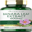 Banaba Leaf Extract 600Mg | 200 Capsules | by Carlyle