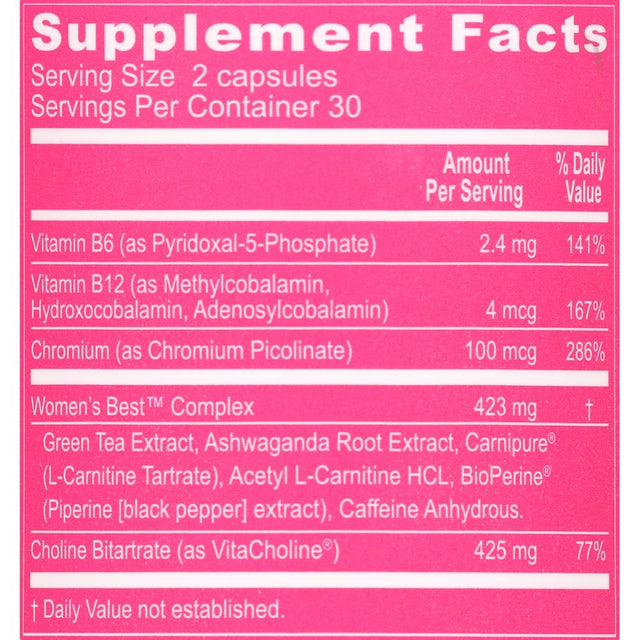 Women'S Best Fat Burner Weight Loss Capsules, 60 Count