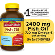 Nature Made Fish Oil 2400Mg per Serving Softgels, Omega 3 Fish Oil Supplements, 134 Count