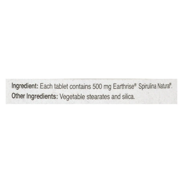 Earthrise Spirulina Natural - 500 Mg - 180 Tablets