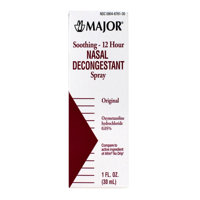 MAJOR 12 Hour Nasal Decongestant Spray 1 Oz (Pack of 3)