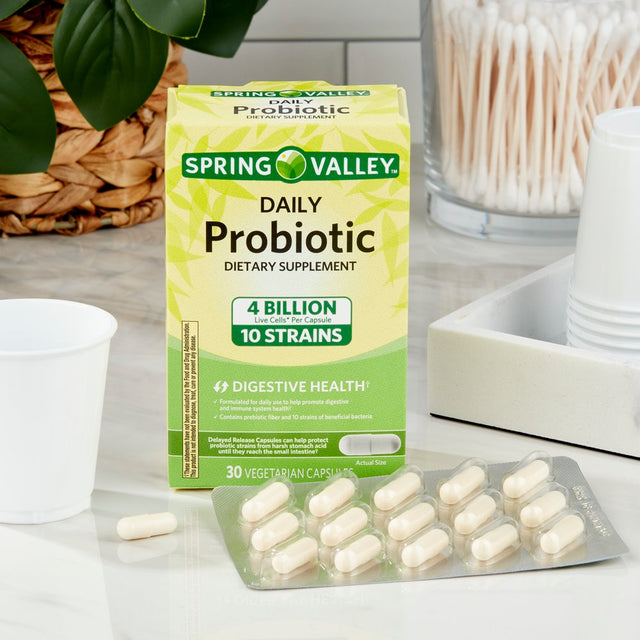 Spring Valley Daily Probiotic Supplement Delayed Release Capsules, Digestive Concerns, 30 Count