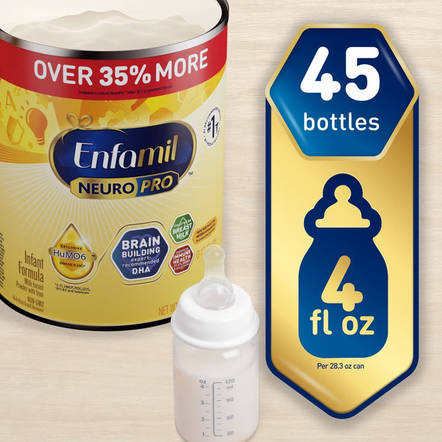 Enfamil Neuropro Baby Formula, Milk-Based Infant Nutrition, MFGM* 5-Year Benefit, Expert-Recommended Brain-Building Omega-3 DHA, Exclusive Humo6 Immune Blend, Non-Gmo, 28.3 Oz​