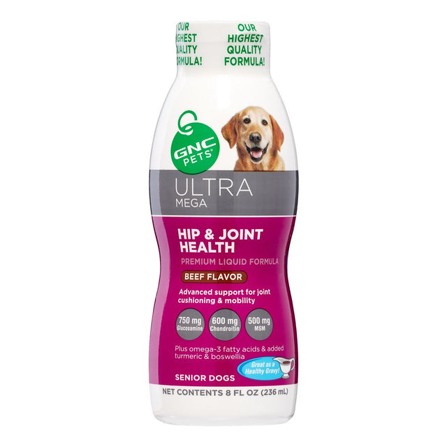 GNC Pets Ultra Mega Hip & Joint Health Supplement for Senior Dogs, 8 Oz.