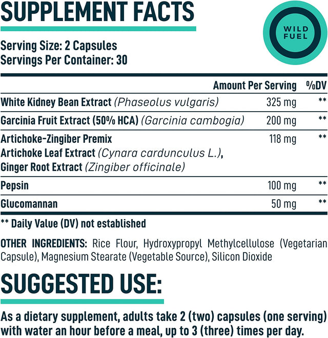 Appetite Suppressant for Weight Loss, Hunger Suppressant - Diet Pills That Work Fast for Women and Men - Garcinia Cambogia, Glucomannan, White Kidney Bean Carb Blocker and Fat Burner - 60 Veggie Caps