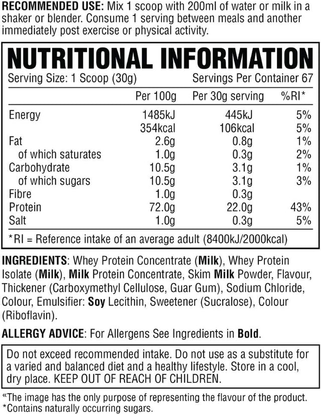 Whey Advanced Protein Powder, 67 Servings of Delicious Muscle Building Protein, Banana, 2010G