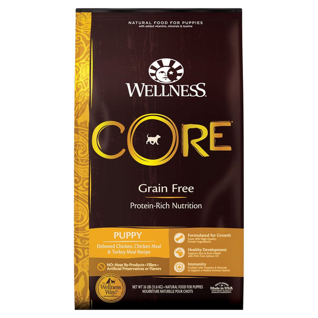 Wellness CORE Natural Grain Free Dry Dog Food, Puppy, 26-Pound Bag