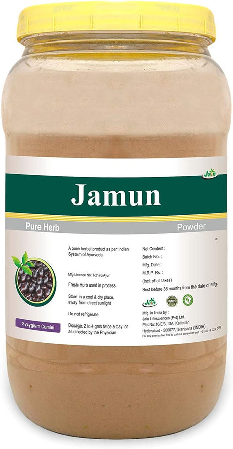 Jain'S Jamun Powder - 1 Kg - Indian Ayurveda'S Pure Natural Herbal Supplement Powder