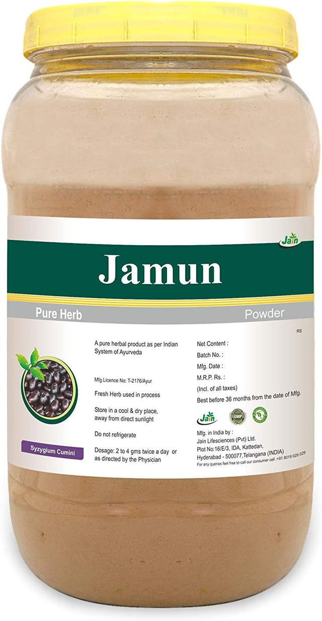 Jain'S Jamun Powder - 1 Kg - Indian Ayurveda'S Pure Natural Herbal Supplement Powder