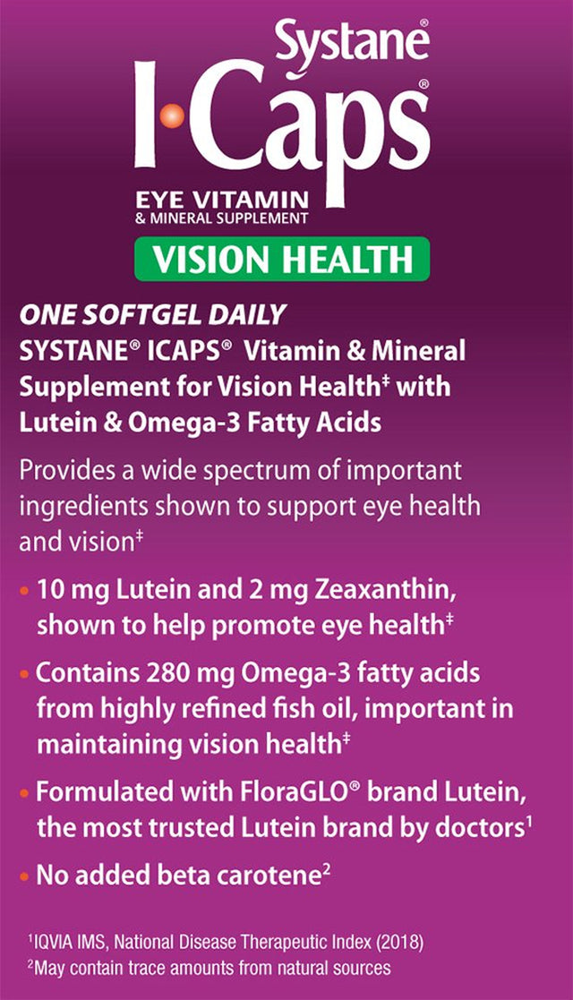 I-Caps Lutein & Omega-3 Eye Vitamin Softgels, 10 Mg, 30 Ct