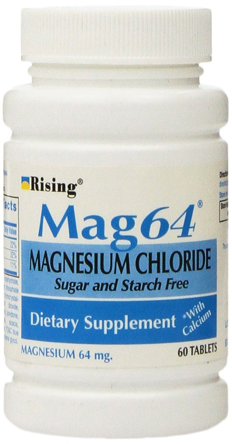 NEW MAG 64 MAGNESIUM CHLORIDE with CALCIUM 60 TABLETS (5 Bottles = 300 Tablets)