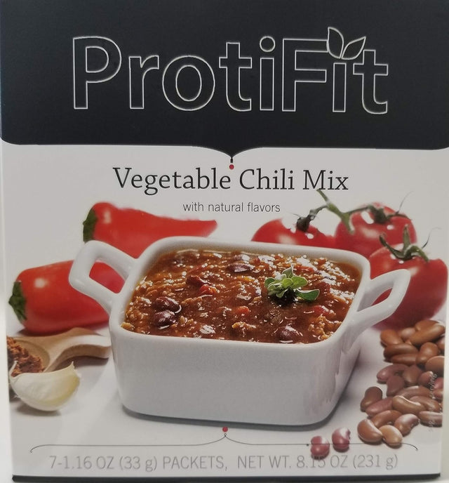 Proti Fit - Vegetable Diet Chili Mix with Natural Flavors - High Protein, Low Calorie, Low Fat, High Fiber - Diet & Weight Loss Meal (7/Box)