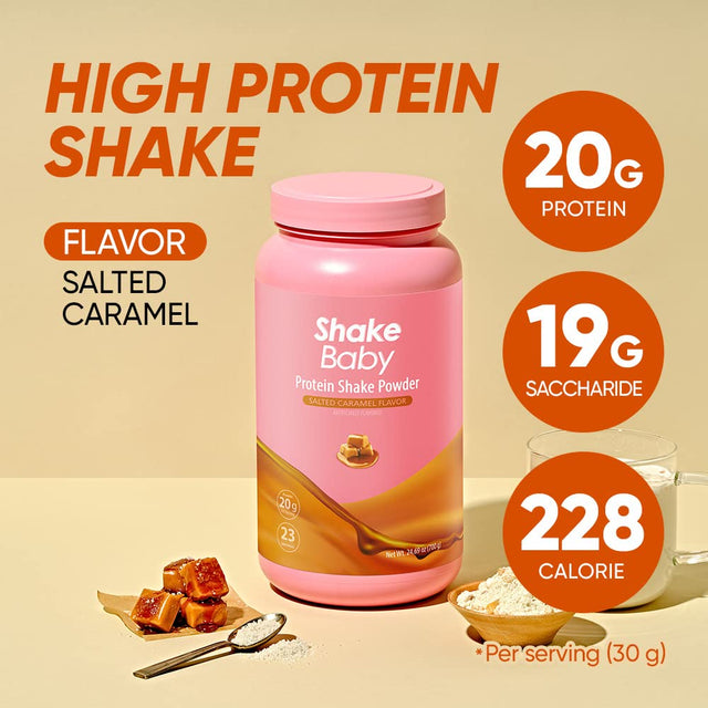 HIGH Protein Shake - 20G Protein, for Women, Muscle Gain, Inner Beauty Supplement, Multi Nutrition, Meal Replacement, with Probiotics (24.6 Oz, SALTED CARAMEL)