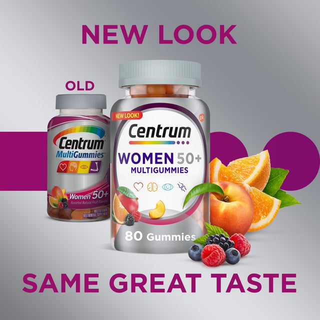 Centrum Multigummies Gummy Vitamins for Women 50 plus Multivitamin, Fruit, 80 Count