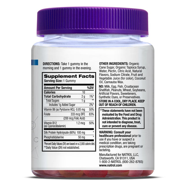 Natrol Cognium Complete Gummies, Brain Health Support, Fruit Punch Flavor, 100Mg, 50 Ct