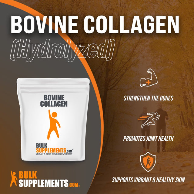 Bulksupplements.Com Hydrolyzed Collagen (Bovine) Powder - Collagen Powder - Collagen Peptides Powder - Bone Broth Collagen Powder (250 Grams - 8.8 Oz)