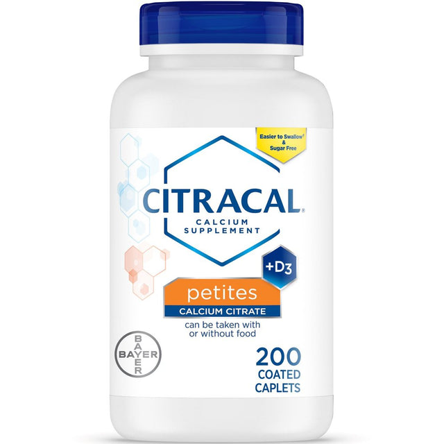 Citracal Petites Calcium Citrate with Vitamin D3, Caplets, 200 Count