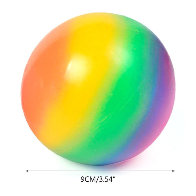 Colorful Rainbow Stress Balls Soft Foam TPR Squeeze Squishy Stress Relief Balls