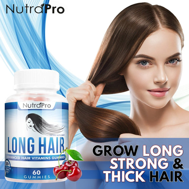 Long Hair Gummies – Anti-Hair Loss Supplement for Fast Hair Growth of Weak, Thinning Hair by Nutrapro