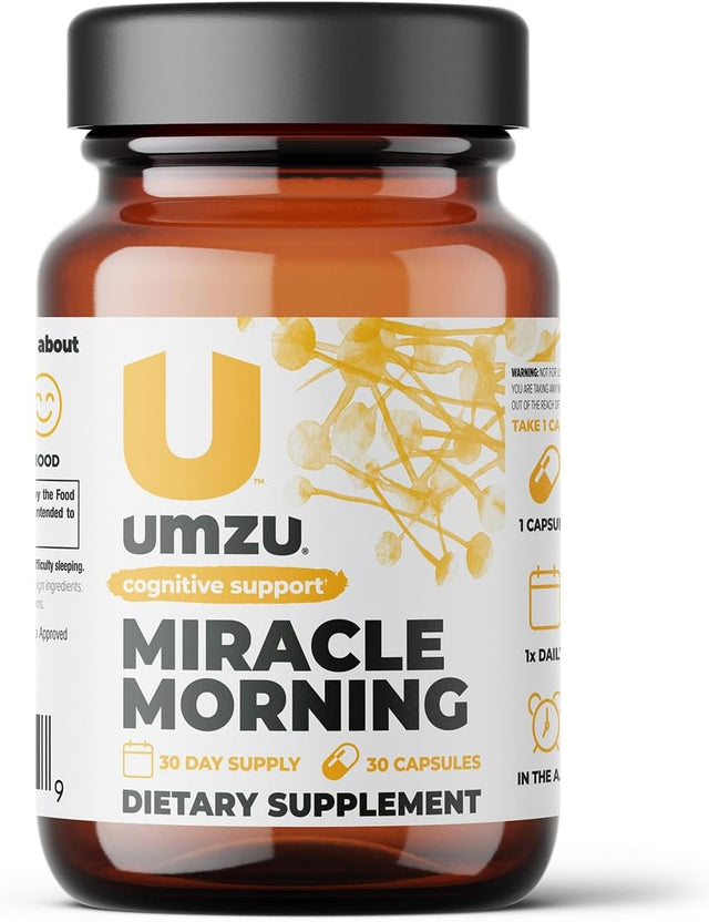 UMZU Miracle Morning - Natural Energy Supplements - with Caffeine, L-Theanine, Thiamin & More - Focus & Energy Pills - 30 Day Supply - 30 Capsules