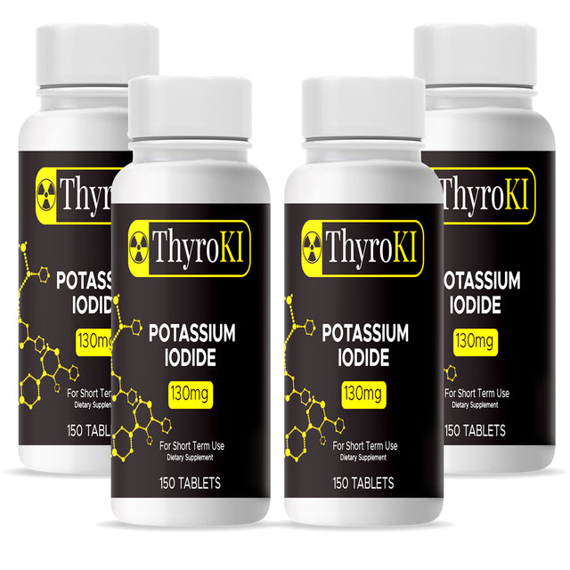 (Pack of 5) Thyroki Potassium Iodide Tablets Non-Gmo Fast Dissolving Tablets 130 Mg 750 Tablets (150 Tablets/Pack) | Ki Pills Iodine Tablets ✅| anti Nuclear Fallout Pills | Thyroid Support✅