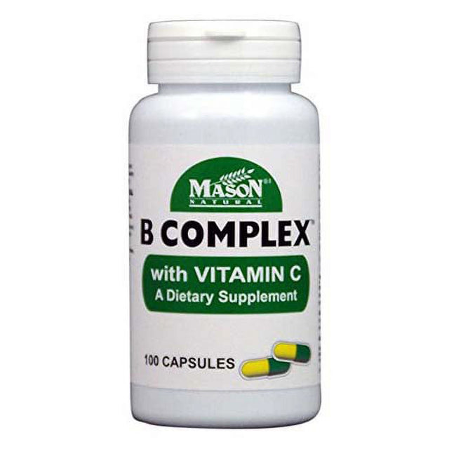 B Complex with Vitamin C Capsules, by Mason - 100 Ea