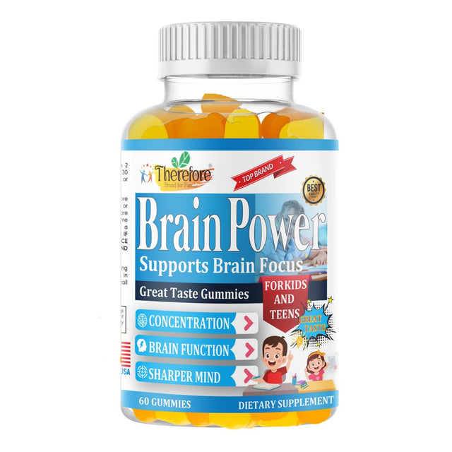 Brain Booster Supplement Focus Gummies Vitamins for Kids & Teens, Brain Focus, Memory, Learning, Accuracy and Concentration Tasty 60 Chewable Gummies