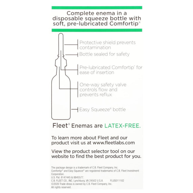 Fleet Laxative Saline Enema for Adult Constipation, 4.5 Fl Oz, 4 Bottles