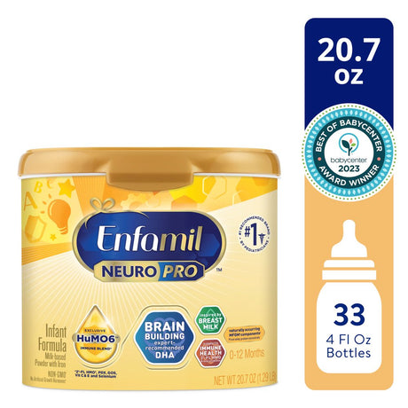 Enfamil Neuropro Baby Formula, Milk-Based Infant Nutrition, MFGM* 5-Year Benefit, Expert-Recommended Brain-Building Omega-3 DHA, Exclusive Humo6 Immune Blend, Non-Gmo, 20.7 Oz​