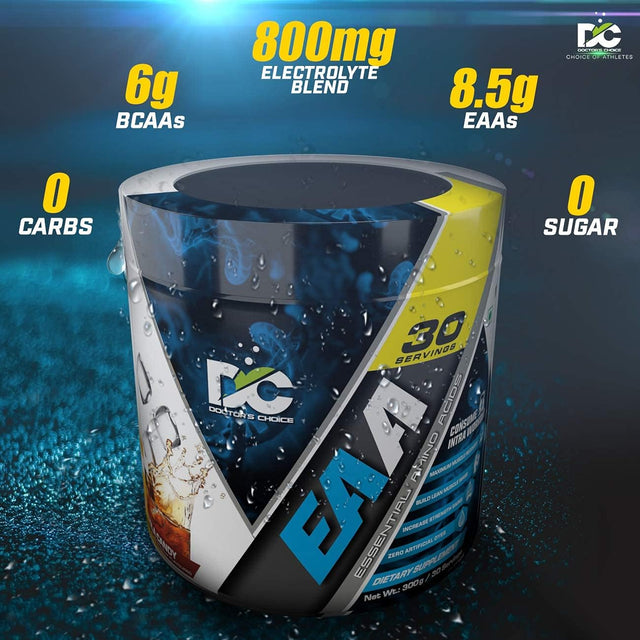 Doctor'S Choice EAA (Essential Amino Acids) BCAA for Intra-Workout/Post Workout 300Grams (Cola- 30 Servings)