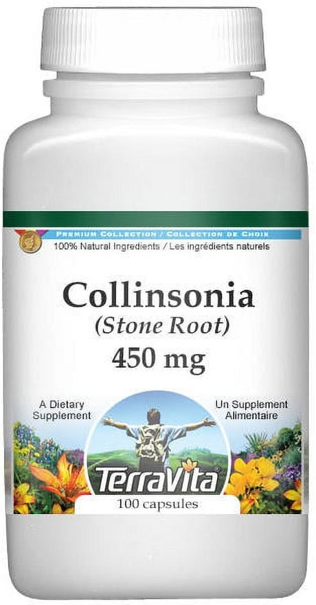 Terravita Collinsonia (Stone Root) - 450 Mg, (100 Capsules, 1-Pack, Zin: 510769)