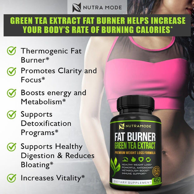 Green Tea Extract Belly Fat Burner Supplement with EGCG Appetite Suppressant 60 Capsules