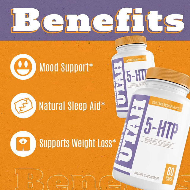 5-HTP 200Mg with Calcium - Naturally Supports Serotonin Levels to Promote Better Rest, and a More Positive Mood - Plant-Based & Derived from Griffonia Extract