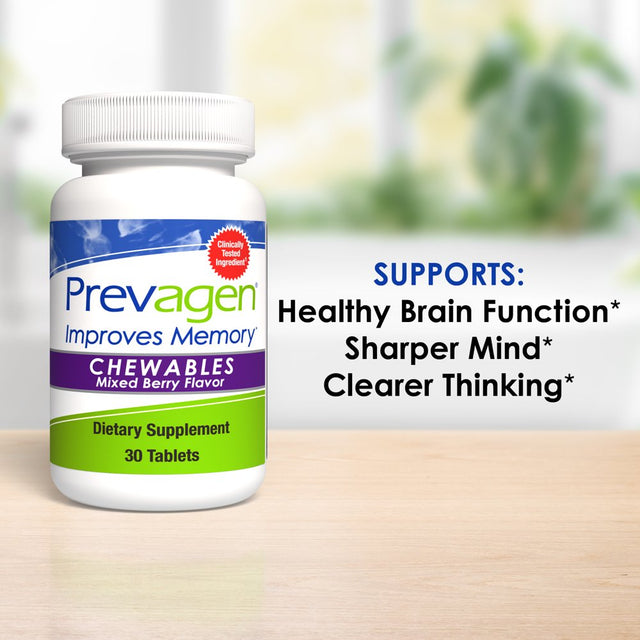 Prevagen Improves Memory - RS 10Mg, 30 Chewables Mixed Berry with Apoaequorin & Vitamin D & Brain Supplement for Brain Health