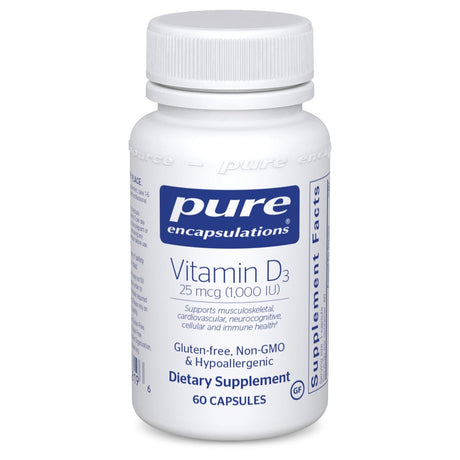 Pure Encapsulations Vitamin D3 25 Mcg (1,000 IU) | Supplement to Support Bone, Joint, Breast, Prostate, Heart, Colon and Immune Health* | 60 Capsules