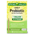 Spring Valley Daily Probiotic Supplement Delayed Release Capsules, Digestive Concerns, 30 Count