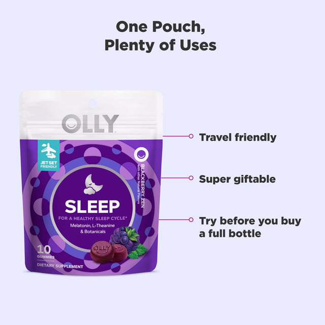 OLLY Sleep Gummy Supplement, 3Mg Melatonin, L Theanine, Chamomile, Blackberry, 10 Ct