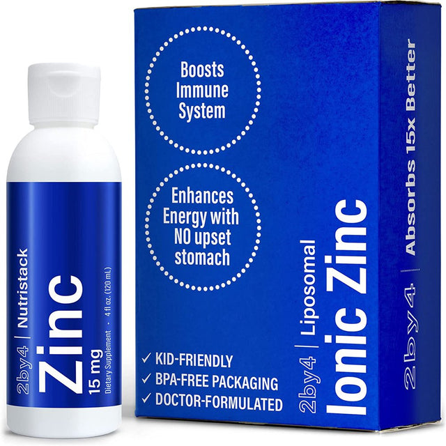 2By4 Zinc Liposomal Liquid Vitamin Supplement Immune Health 15Mg, 4 Fluid Oz