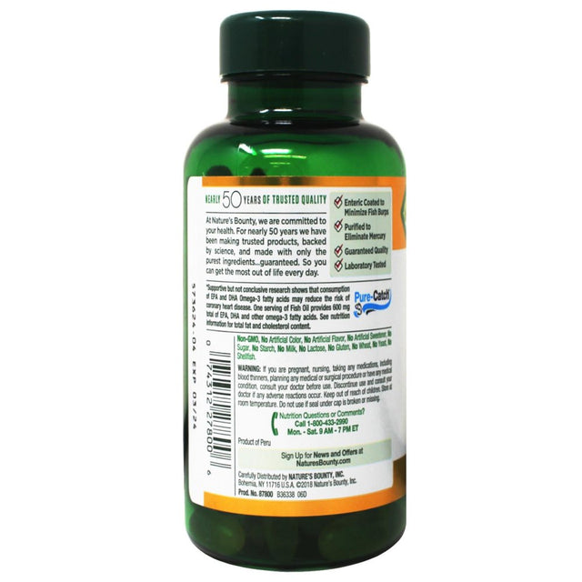 Nature'S Bounty 300 Mg Omega-3 Fish Oil 1000 Mg Softgels 120 Ea