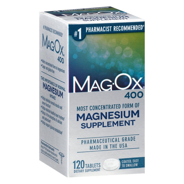 Mag-Ox 400 Magnesium Oxide Dietary Mineral Supplement Tablets 120 Count