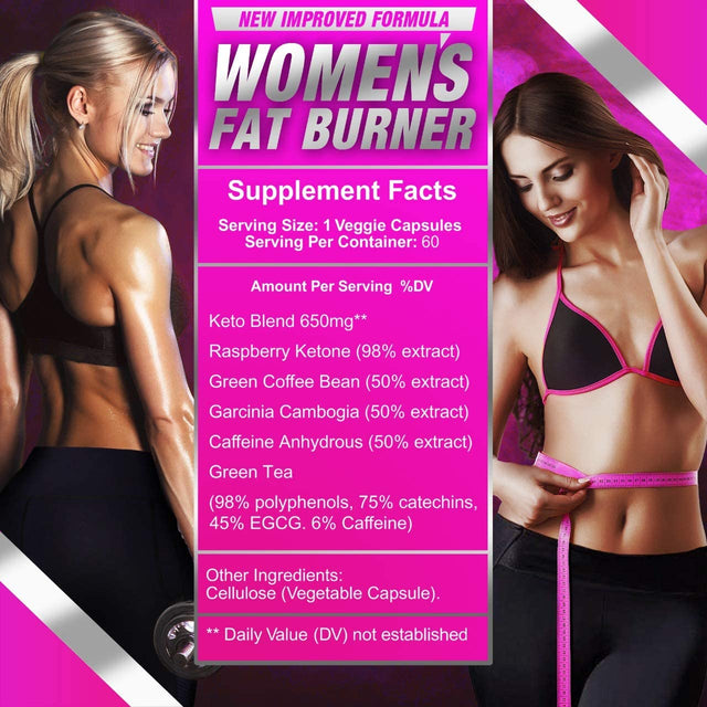 Fat Burner Thermogenic Weight Loss Diet Pills That Work Fast for Women 60 Count - Weight Loss Supplements - Keto - Carb Blocker Appetite Suppressant